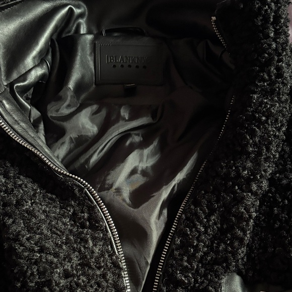 Blank NYC Jackets & Blazers - BLANKNYC Faux Shearling Jacket with Faux Leather accents in Black